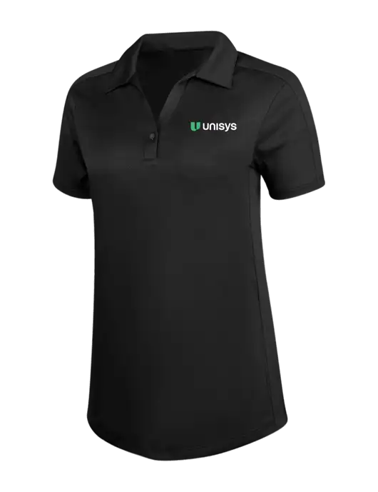 Womens Black Diamond Jacquard Polo w/Unisys Logo