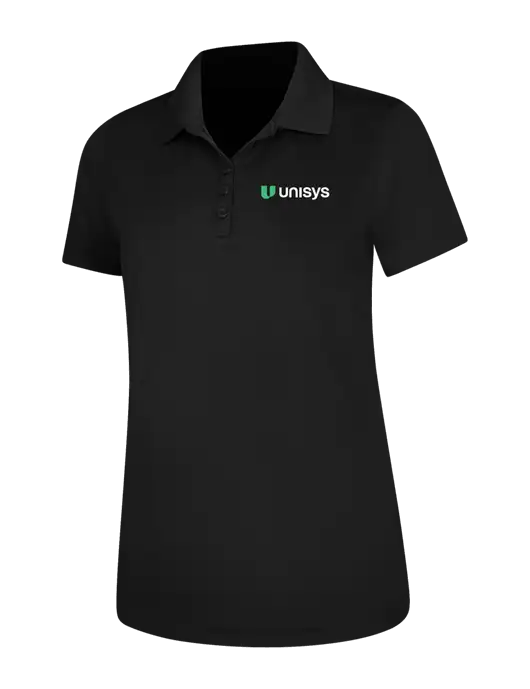 Black Womens Dry Zone UV Mesh Polo w/Unisys Logo