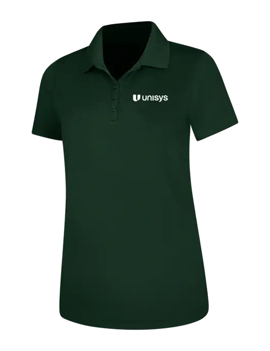 Dark Green Womens Dry Zone UV Mesh Polo w/Unisys Logo
