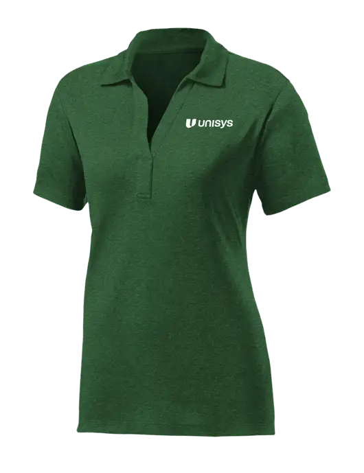 Womens Dark Green Heather Contender Polo w/Unisys Logo