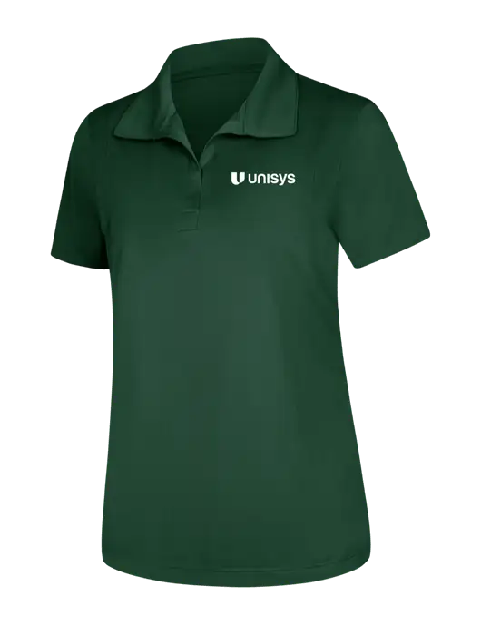 Womens Dark Green Micropique Sport-Wick Polo w/Unisys Logo