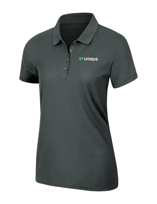 Dark Grey Womens Core Classic Pique Polo w/Unisys Logo