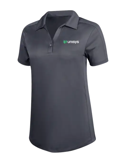 Womens Dark Grey Diamond Jacquard Polo w/Unisys Logo