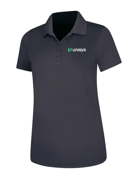 Dark Grey Womens Dry Zone UV Mesh Polo w/Unisys Logo