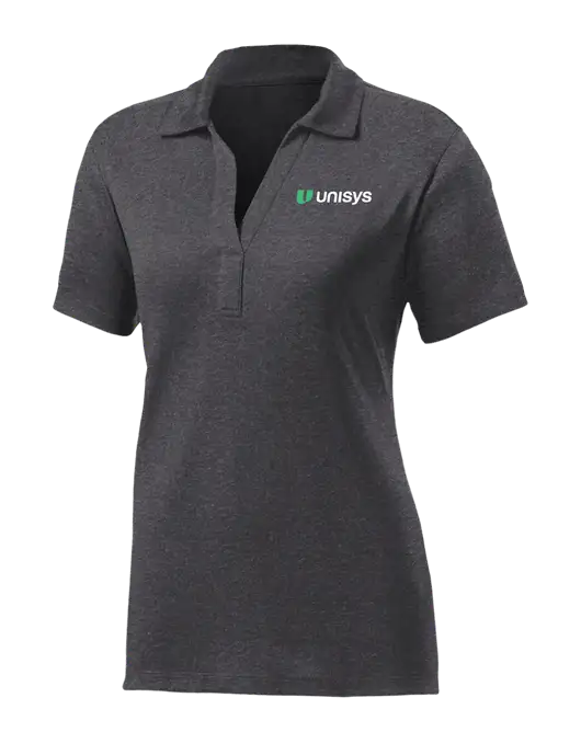 Womens Dark Grey Heather Contender Polo w/Unisys Logo
