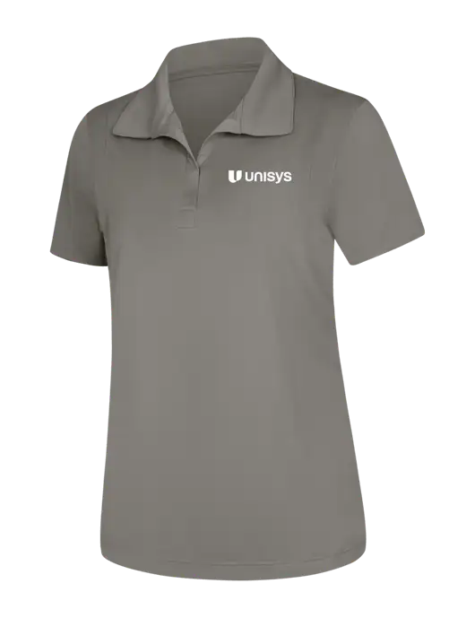Womens Medium Grey Micropique Sport-Wick Polo w/Unisys Logo