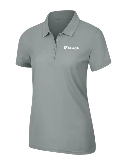 Light Grey Womens Core Classic Pique Polo w/Unisys Logo