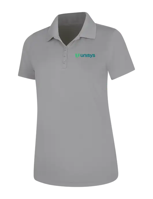 Light Grey Womens Dry Zone UV Mesh Polo w/Unisys Logo