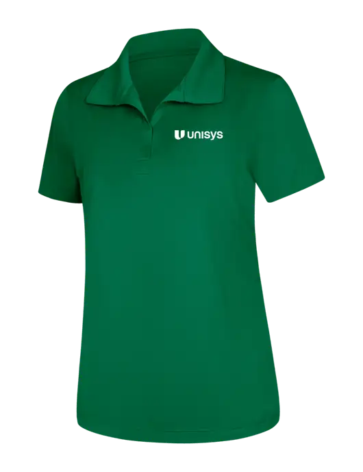 Womens Kelly Green Micropique Sport-Wick Polo w/Unisys Logo