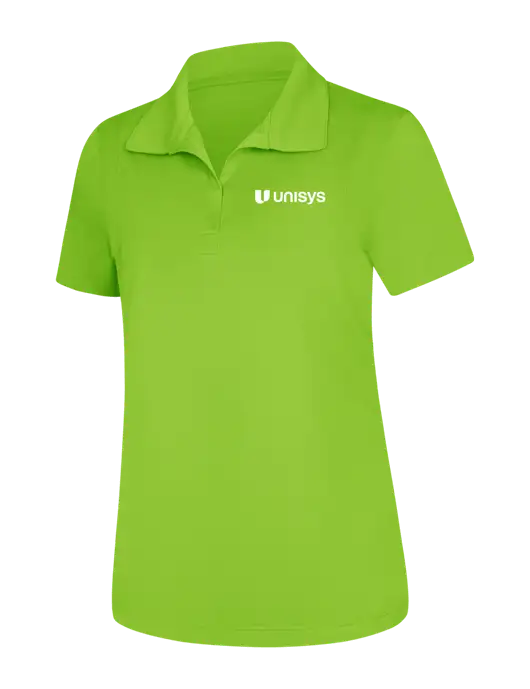 Womens Lime Green Micropique Sport-Wick Polo w/Unisys Logo