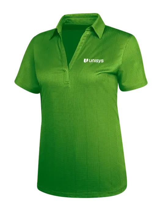 Kelly Green Womens Performance Fine Jacquard Polo w/Unisys Logo