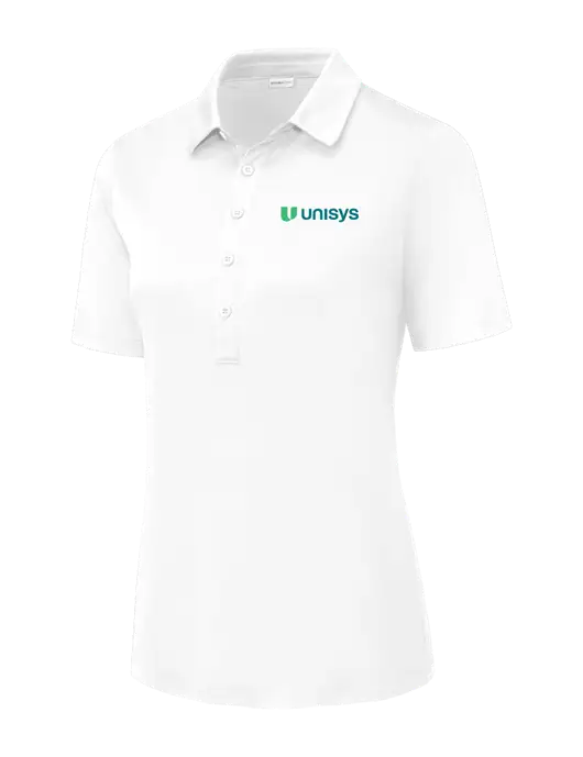 White Womens Posi-UV Pro Polo w/Unisys Logo