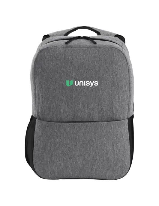 Access Square Laptop Graphite Heather/Black Backpack w/Unisys Logo