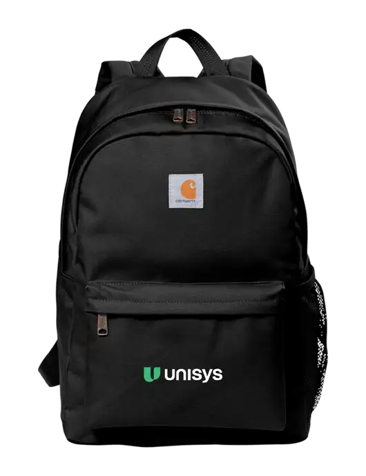Carhartt Black Canvas Backpack w/Unisys Logo