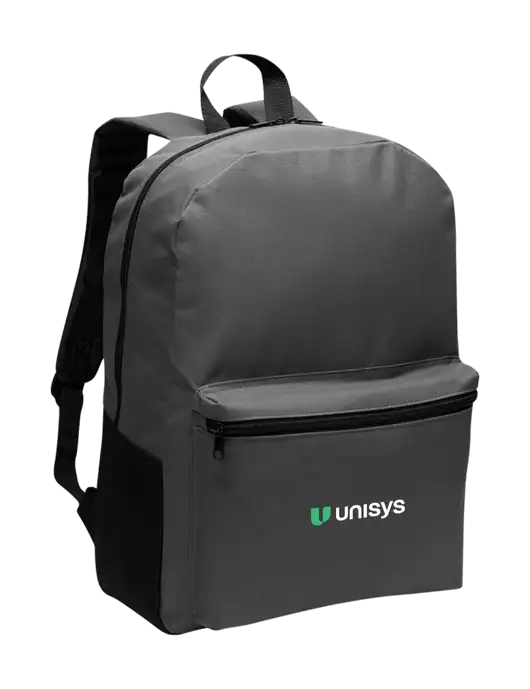 Casual Dark Charcoal Lightweight Laptop Backpack w/Unisys Logo