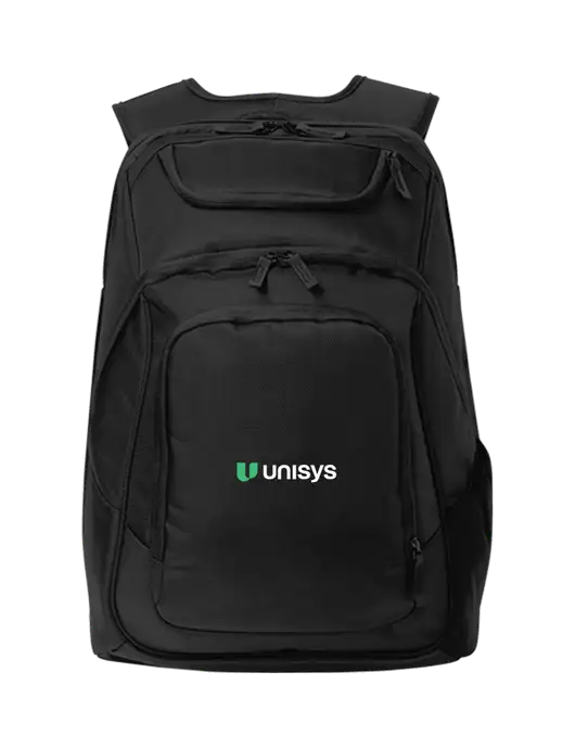 Executive Black Laptop Backpack w/Unisys Logo