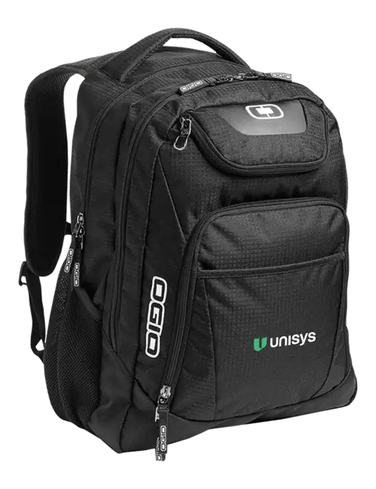 OGIO Black/Silver Excelsior Laptop Backpack w/Unisys Logo