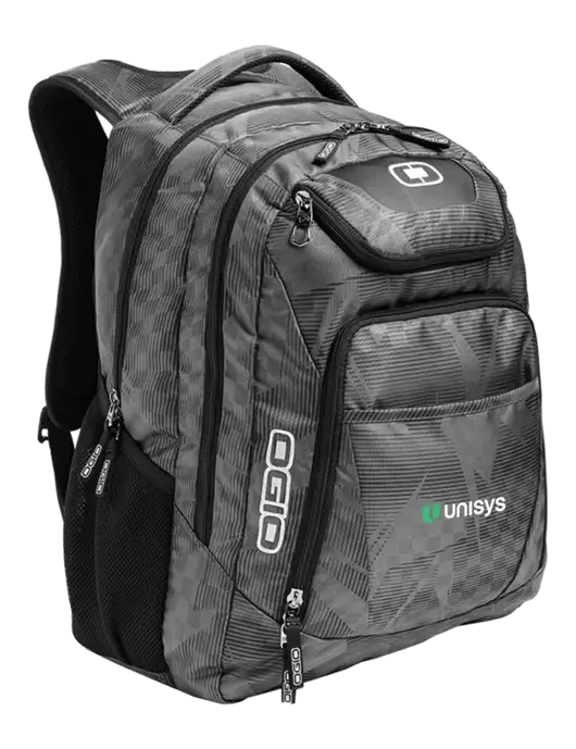 OGIO Race Day Silver Excelsior Laptop Backpack w/Unisys Logo