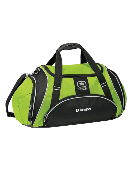 OGIO Lime Green Crunch Duffel
 w/Unisys Logo