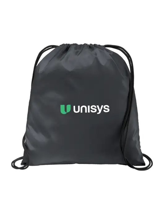 Drawstring  Graphite Grey Cinch Pack w/Unisys Logo