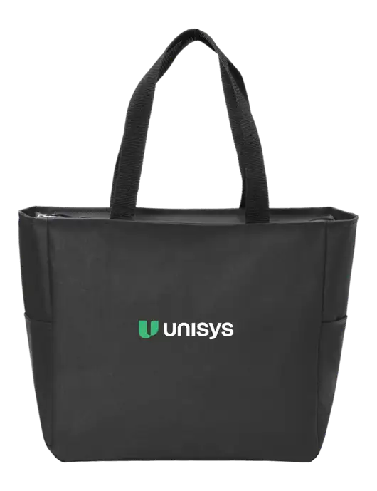 Everyday Black Zip Tote  w/Unisys Logo