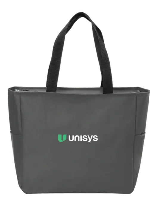 Everyday Charcoal Zip Tote Dark w/Unisys Logo