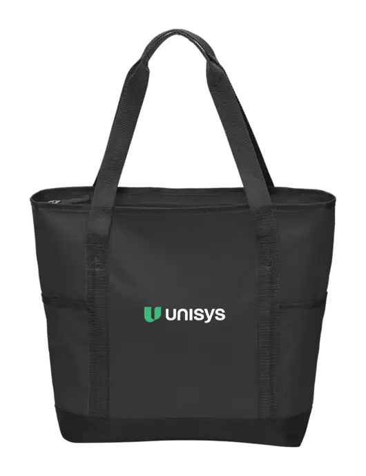 On the Go Black/Black Tote w/Unisys Logo
