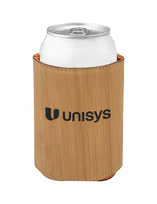 Bamboo Leatherette Beverage Holder w/Unisys Logo