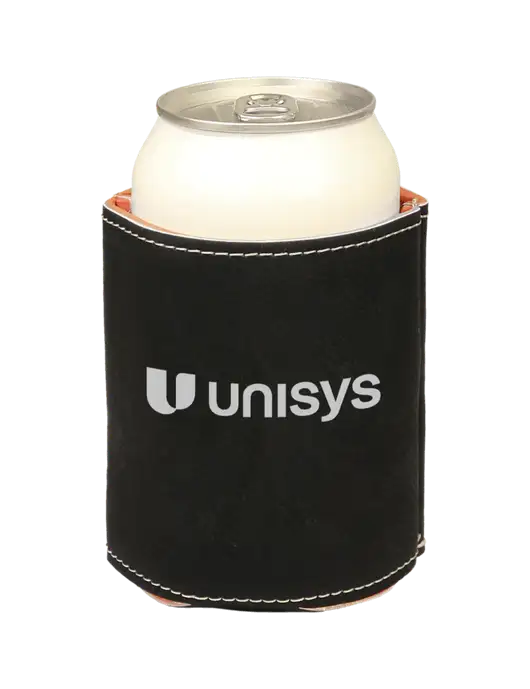 Black Leatherette Beverage Holder w/Unisys Logo