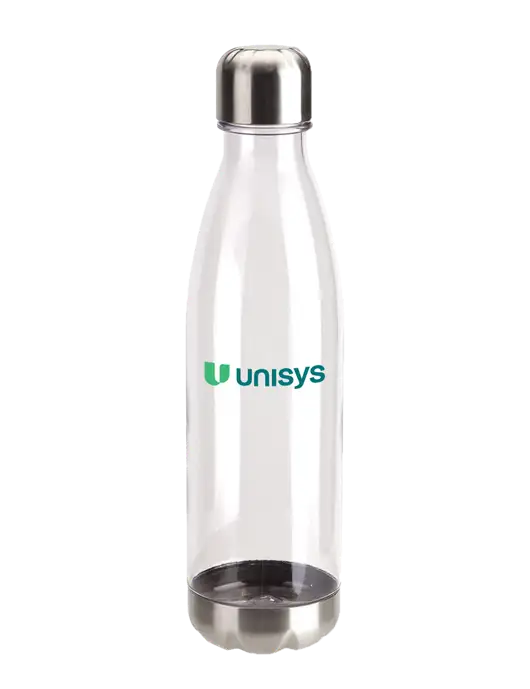 Bayside Tritan Clear 25 oz Bottle with Stainless Base and Cap w/Unisys Logo