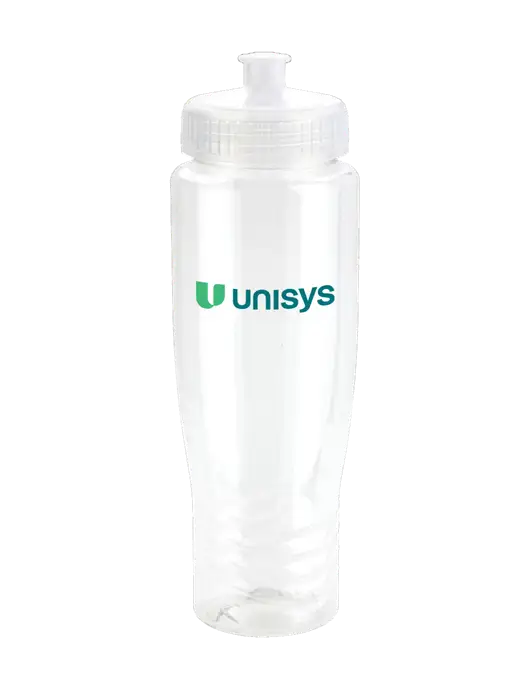 Roam Clear 28 oz Eco-Polyclear Bottle with Push Pull Lid w/Unisys Logo