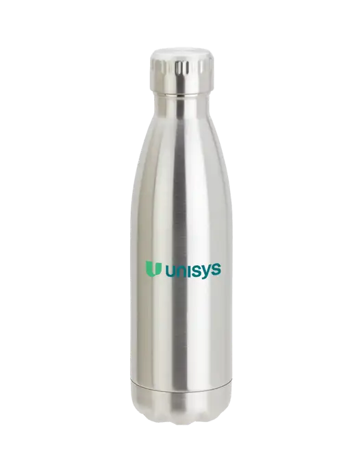 City Go Silver 17 oz Insulated Bottle w/Unisys Logo