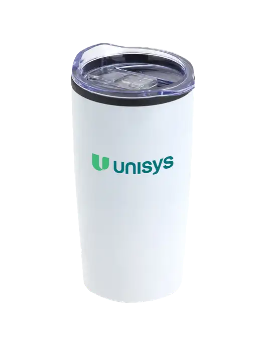 Olympus White 20 oz Tumbler w/Unisys Logo