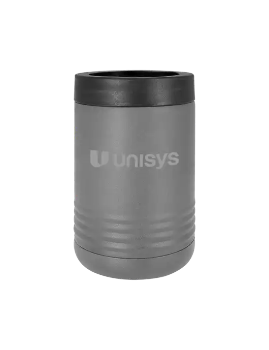 Polar Camel 12 oz Powder Coated Grey Vacuum Insulated Beverage Holder w/Unisys Logo