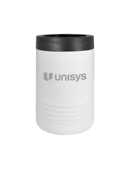 Polar Camel 12 oz Powder Coated White Vacuum Insulated Beverage Holder w/Unisys Logo