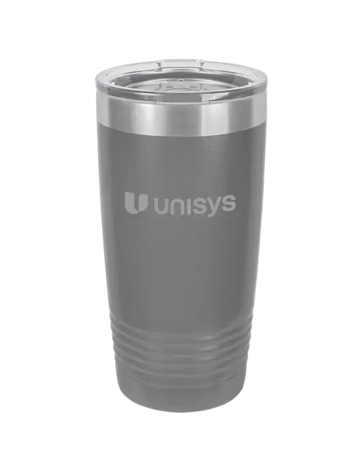 Polar Camel 20 oz Powder Coated Grey Vacuum Insulated Tumbler  w/Unisys Logo
