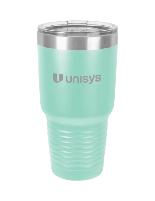 Polar Camel 30 oz Powder Coated Seafoam Vacuum Insulated Tumbler w/Unisys Logo