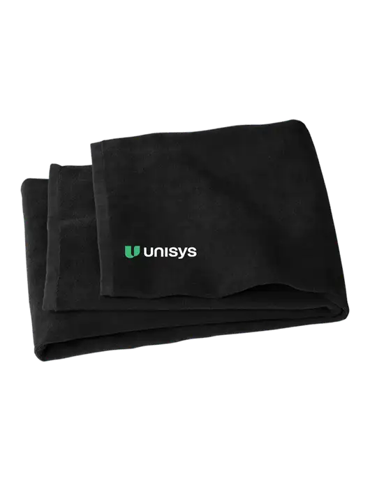 Black Beach Towel w/Unisys Logo
