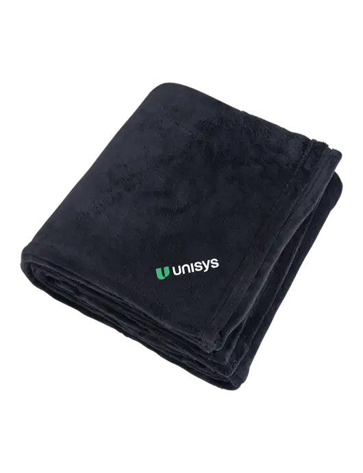Mountain Lodge Black Blanket w/Unisys Logo