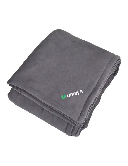 Mountain Lodge Hearth Grey Blanket  w/Unisys Logo