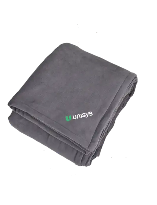 Oversized Graphite Ultra Plush Blanket Graphite w/Unisys Logo