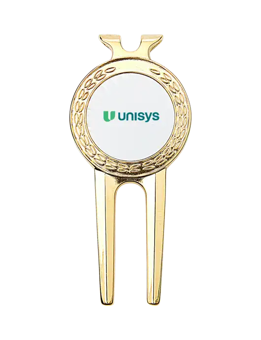 Gold Divot Tool, 1.5 x 3 w/Unisys Logo