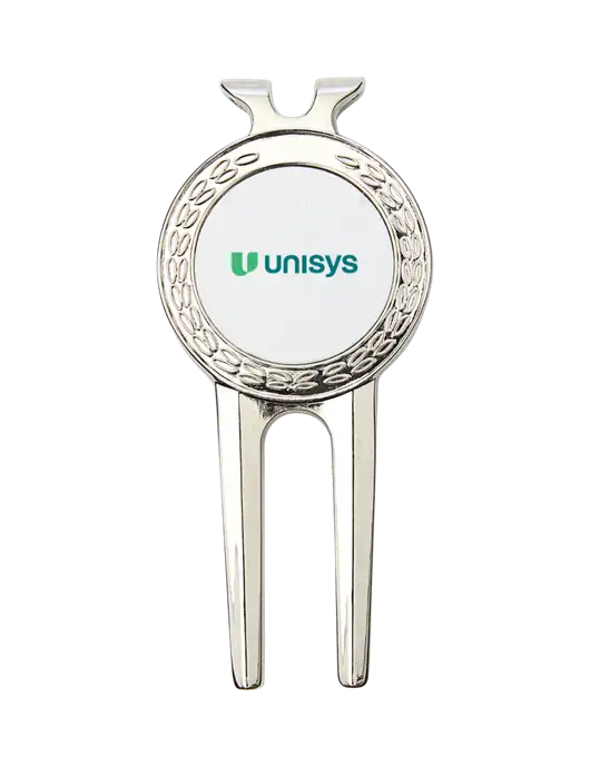 Silver Divot Tool, 1.5 x 3 w/Unisys Logo