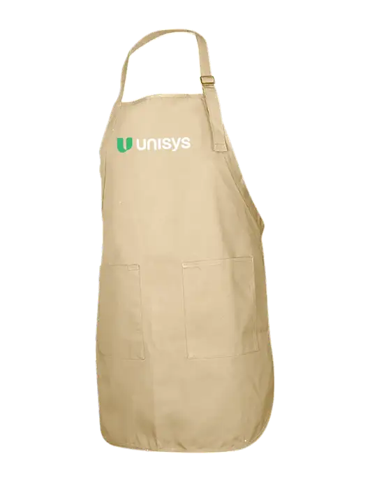 Full-Length Stone Apron With Pockets w/Unisys Logo