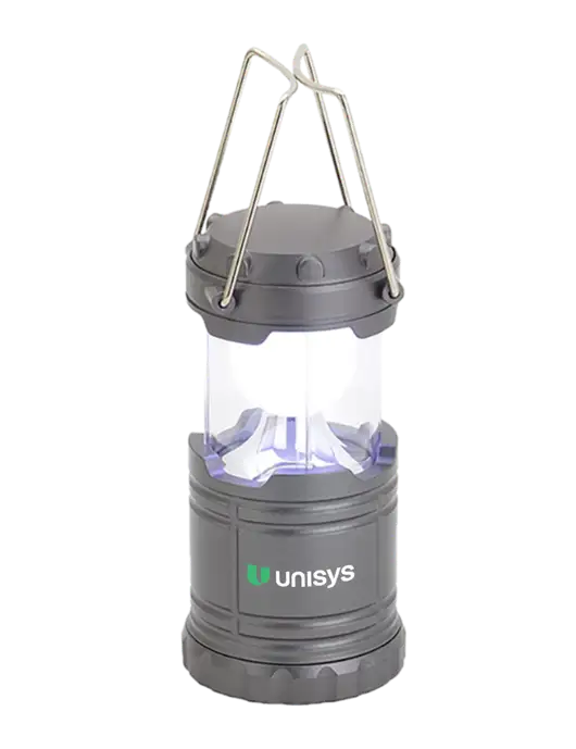 Gunmetal Mini Retro Lantern w/Unisys Logo
