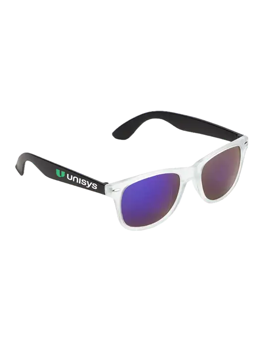 Key West Black Mirrored Sunglasses w/Unisys Logo