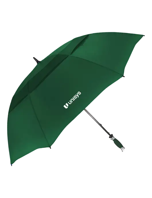 Dark Green Vented Typhoon Tamer Golf Umbrella w/Unisys Logo