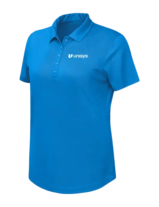 Callaway Womens Birdseye Dark Carolina Blue Polo w/Unisys Logo