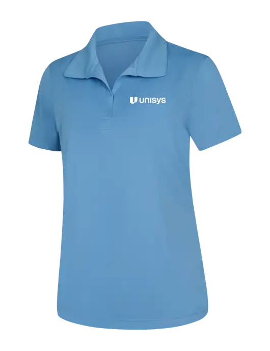 Womens Carolina Blue Micropique Sport-Wick Polo w/Unisys Logo