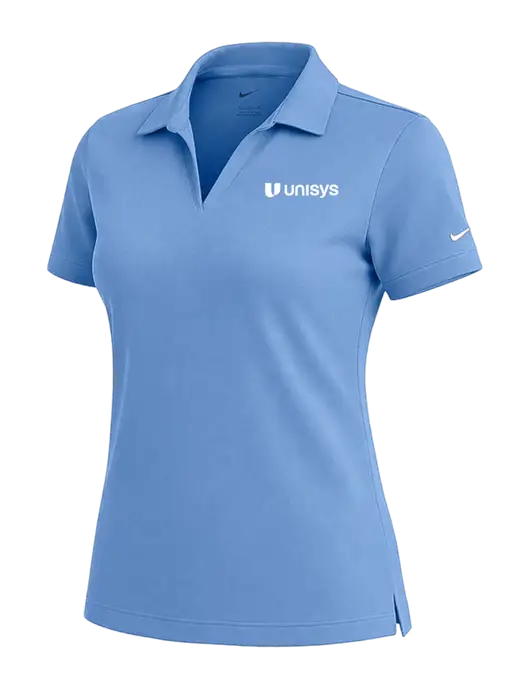 NIKE Carolina Blue Womens Dri-Fit Micro Pique Polo w/Unisys Logo